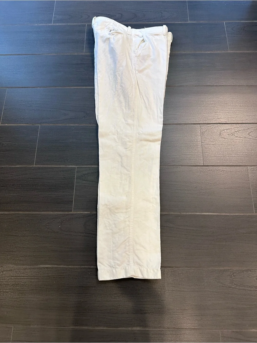 Men's White Casual Pants Linen-Cotton blend